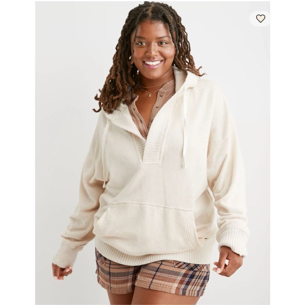 Aerie down to earth Henley sweater